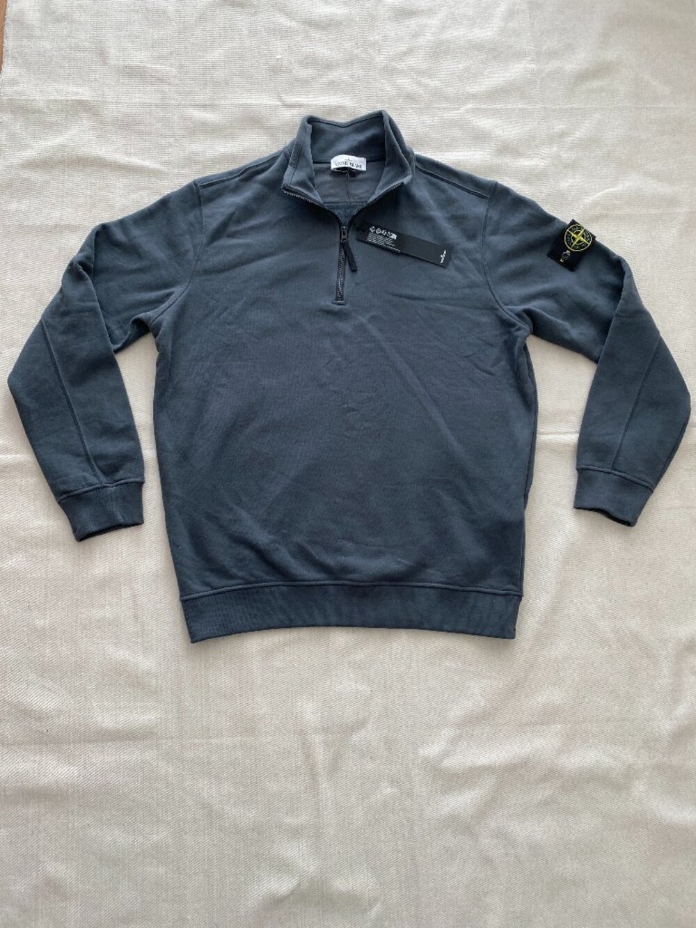 Stone Island Gray Cotton Half-Zipper Sweatshirt Size XL NWT